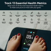 Wyze Scale Ultra, Smart Digital Bathroom Scale with 4.3-Inch Color Display, 13 Body Composition Metrics, Wi-Fi & Bluetooth, Multi-User Recognition, Black