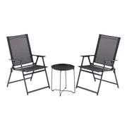Mainstays Greyson 3-Piece Steel and Sling Folding Outdoor Patio Bistro Set, Black