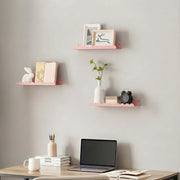 AMIENIV 6-Piece Pink Metal Floating Shelves, 16 in, Cloud Shape with Scalloped Edge for Girls Room Nursery