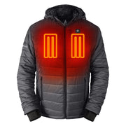 ActionHeat AH-PJKT-5V-M-G- Men's 5V Insulated Heated Jacket with Detachable Hood, Battery Pack, XX- Large