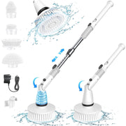 SZRSTH Cordless Cleaning Brush with 4 Heads, White