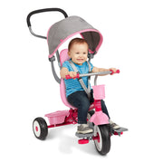 Radio Flyer 484PW 4-in-1 Activity Stroll 'N Trike with Interactive Tray, Kids 1 to 5 Years, Pink