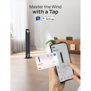 Dreo Smart Tower Fan, 40 in Standing Fan, 90 Oscillating, 26 ft/s High-Speed, 5 Speeds, 4 Modes, Quiet Operation, Touch Remote App Voice Control, Silver DR-HTF008S