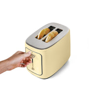 Beautiful 29427 2 Slice Toaster with Touch-Activated Display, 7 Browning Settings, Extra-Wide Slots, Buttercream Finish, 900W