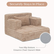 Delta Children Cozee Chaise Toddler Lounger Chair with Supportive Pillow, Light Tan Corduroy