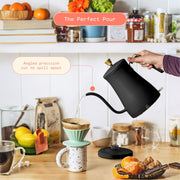 Made by Gather 19281 Beautiful 1.0L Electric Gooseneck Kettle, Black Sesame