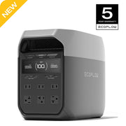EcoFlow DELTA 3 Portable Power Station, 1024Wh LiFePO4 Battery, 1800W AC Output, Rapid Charge in 56 Min, Expandable up to 5kWh, Silver