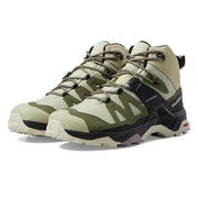 Salomon X Ultra 4 Mid GTX Hiking Boots for Women, Waterproof Gore-Tex, Alfalfa, Size 9.5, L47455000