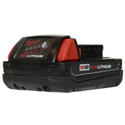Milwaukee 48-11-1815 18V M18 Compact Red Lithium-Ion Battery - 1.5Ah Capacity, Lightweight Design, Overload Protection