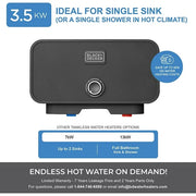 BLACK & DECKER BD-35-WH 3.5kW/120V 0.5 GPM Point-of-Use Electric Tankless Water Heater