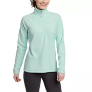 Eddie Bauer Women's Quest Fleece Pullover, Soft Polyester, Standup Mock Neck, Quarter-Zip, Raglan Sleeves, Lt Aqua, 3X