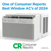 Midea MAW12V1YWT-S 12,000 BTU Smart Inverter U-Shaped Window Air Conditioner, White