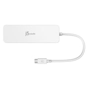 j5create JCD373 USB-C Mini Hub USB 4K HDMI 3.1 5Gbps microSD & SD Card Reader, White
