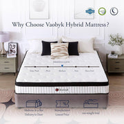 VK Queen Hybrid Mattress, 10 Inch, Memory Foam with Pocket Springs, Medium Firm, Breathable Cover, CertiPUR-US Certified