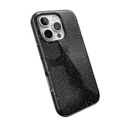 Speck 150707-3247 CandyShell Grip Case iPhone 16 Pro - Slim MagSafe - Black Glitter/Steel Black