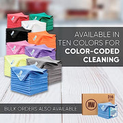 Microfiber Wholesale Economy All Purpose Microfiber Towels, High-Density, Super Absorbent, Durable, Chemical-Free Cleaner, Black, 16 x 16 in, 50 Pack