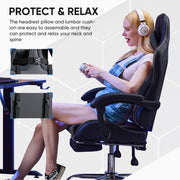 EDX DJY01-BKGY Ergonomic High Back Office Chair with Lumbar Support and Adjustable Armrests, Black and Gray
