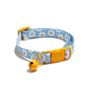Vibrant Life Daisies Breakaway Fashion Cat Collar, Blue, Adjustable 8-12 in, Polyester