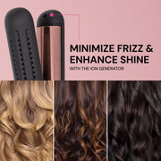 L'Ange Hair Le Duo Flex 360 Airflow Titanium Styler, Adjustable Heat 280F-430F, Negative Ion, Dual Voltage, Black
