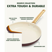 GreenPan CC005388-001 Padova Hard Anodized Healthy Ceramic Nonstick Frying Pan Skillet Set, 10