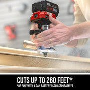 Skil 20V Brushless Compact Router Kit, 1 HP Motor, 4.0Ah Lithium-Ion Battery, Variable Speed, Quick Depth Adjustment, Edge Guide, LED Light, 3-Piece Bit Set, RT1430B-10