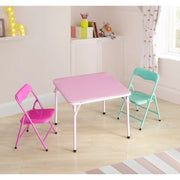 Little Nest WK660582 3 Piece Pink Table And Chair Set, Pink