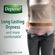 Kimberly Clark 105419700 Depend Women's 76 Ct Fit-Flex Adult Incontinence Maximum Absorbency Underwear, Medium Blush