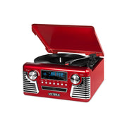 Victrola Retro Style Turntable with Bluetooth and CD Player in Red-V50-200 Red