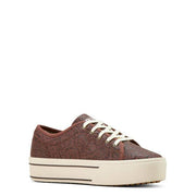 Ariat Skylar Women's Casual Sneakers, Brown Floral Emboss, Lace-Up, Flat Heel, 1.5