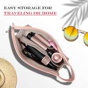 RACCOMB Salon 3 in 1 Hair Styler High-Speed Blow Dryer Brush with Auto-Wrap Curlers, Black and Rose