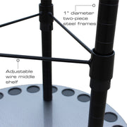 Rush Creek Creations Fishing Rod Holder, 17-Rod Capacity, 360-Degree Rotating Rack with Adjustable Wire Shelf, Black Engineered Wood, 38-3034