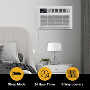 Whirlpool WHAT142-HAW 14,000 230V Air Conditioner with Supplemental Heat, Dehumidifier and Remote, Wall AC Unit for Apartment, Living Large Rooms up to 700 Square Feet in White, 14000 BTU