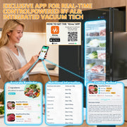 Gyreuni FVC-B-619 Food Vacuum Sealer Machine with 10 Smart Modes, Double Seal Technology, Black