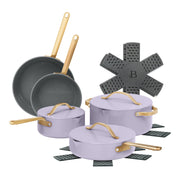 Made By Gather Ceramic Nonstick Cookware Set, 12-Piece, Lavender, Oven Safe to 500F, Compatible with All Stovetops Including Induction