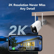 Netvue Vigil Plus 2 Outdoor Security Camera, 2K Wireless Wifi, Battery Powered with Solar Panel, AI Motion Detection, Color Night Vision, Two-Way Audio, IP65 Weatherproof