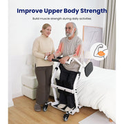 VOCIC Sit to Stand Patient Lift with 400 lb Capacity, Foam Handles, Foldable Seat, White, AY03