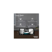 Kohler K-8199-CM6 CAIRN Kitchen Sink, Matte White