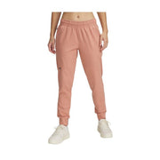 Under Armour Unstoppable Joggers for Women, Canyon Pink and Black, Medium, Regular Inseam, Tapered Fit, 1376926
