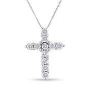 unbranded PD2495WB4-1 096 CTT W Diamond Cross Pendant in 14K White Gold