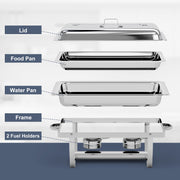 Bluebow 4 Pack Chafing Dishes for Buffet Set, Stainless Steel
