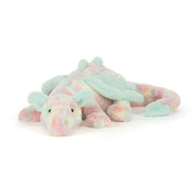 Jellycat Lazulia Dragon Plush Toy, Large, Multicolor Pastel Rainbow, Soft Polyester, 50cm