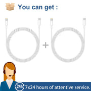 Coreykin Fast Charging Cable 2-Pack USB-C to Lightning, 6 Ft, White, Compatible with iPhone 14/13/12/11 and iPad