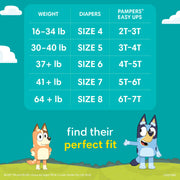 Pampers Easy Ups Training Pants with Bluey Characters, Size 6T-7T, 70 Count, Boys and Girls Potty Training Underwear