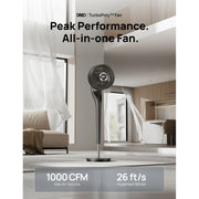DREO 8-Inch Quiet Oscillating Pedestal Fan, 9 Speeds, 3 Modes, Adjustable Height, 2D Oscillation, Remote Control, Grey, DWPF24