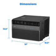 Midea 8,000 BTU Window Air Conditioner, Smart Inverter, Wi-Fi Enabled, Remote Control, Black, MAW08V1WBK