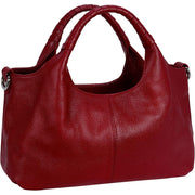 Feledorashia 20220808 Women Satchel Genuine Leather Top Handle Handbag Large Work Tote Shoulder Bag Crossbody Purse Red