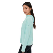 Columbia PFG Wild Cast Sun Hoodie Women's Marine Light Omni-Shade UPF 50 Omni-Freeze Cooling Omni-Wick 2118591-482