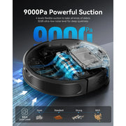 Enboya DL30pro Robot Vacuum and Mop Combo, Lidar Navigation with Mapping,Super Slim and 9000Pa Suction