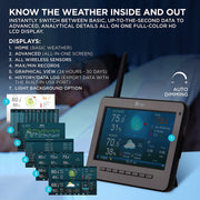 Logia 7-in-1 Wireless Weather Station with Solar-Powered Sensor, Wi-Fi, 7-Inch LCD HD Display, LOWSL710FWB7