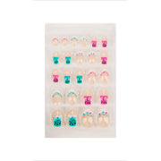 Claire S Teen Girls Boba Tea French Mani Press-On Nail Set, 24 Multicolor Stiletto Faux Nails, 42J7017HBAZA